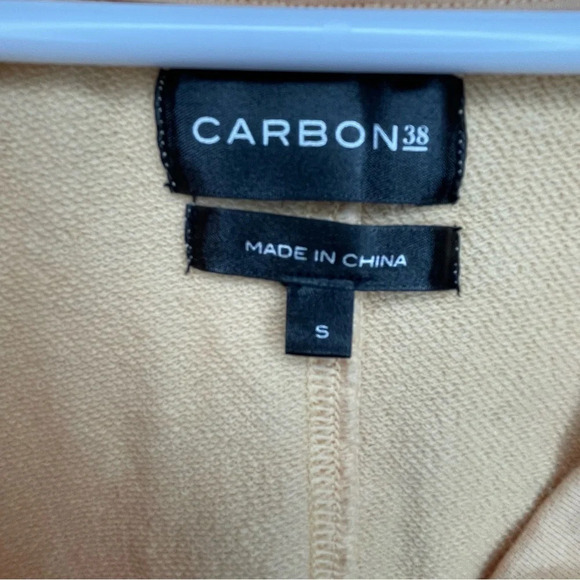 Carbon38 Twist Front Long Sleeve Crop Sweatshirt Size Small Peach Orange Comfort - Picture 3 of 7